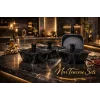 Febern Premium Bio Granit Alüminyum Döküm Nar Tencere Set - Black/Silver Edition