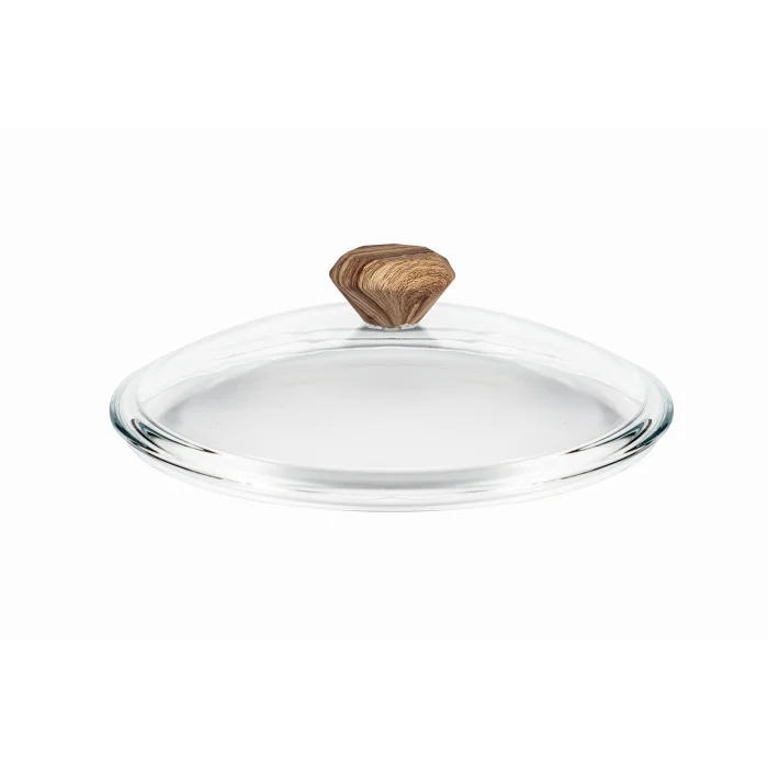 24 cm Febern Premium Bio Granit Alüminyum Döküm Nisch Tencere (Klasik Mavi-Açık Ahşap Kulp)