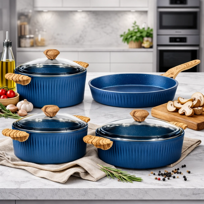 Febern Premium Bio Granit Alüminyum Döküm Nisch Tencere Seti