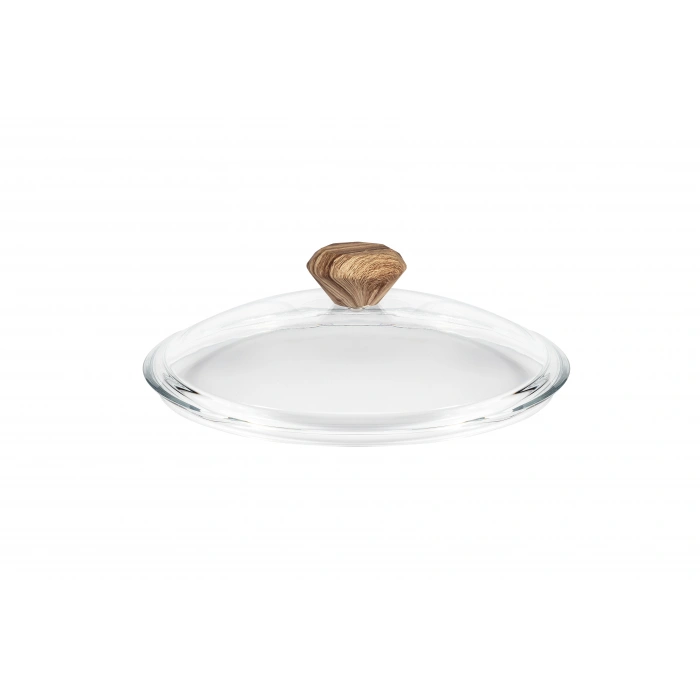 24 cm Febern Premium Bio Granit Alüminyum Döküm Nisch Tencere (Siyah-Koyu Ahşap Kulp)