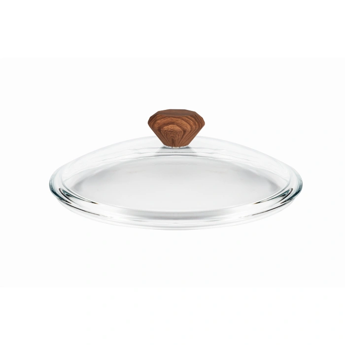 26 cm Febern Premium Bio Granit Alüminyum Döküm Nisch Tencere (Klasik Mavi-Açık Ahşap Kulp)