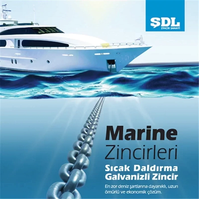 DIN766-7mm Sıcak Daldırma Galvanizli Marin Zinciri