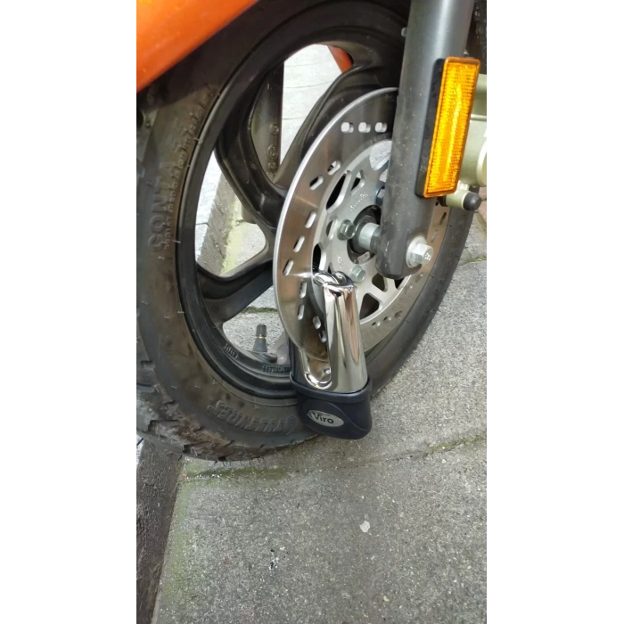 VİRO BLINDATO, 11mm Disk kilidi. motosiklet ve scooterlar için ekstra sertleştirilmiş, 3 anahtarlı. KIRILMAZ-KESİLMEZ