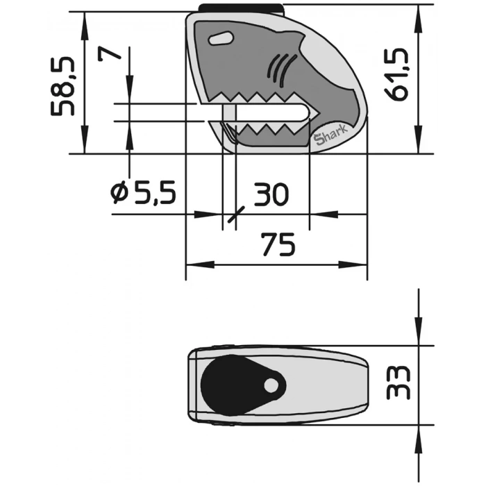 Viro Shark - Ekstra dayanıklı, motosikletler için uygun, 5.5mm KIRILMAZ - KESİLMEZ disk kilidi
