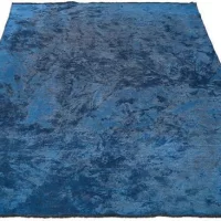 Hoom Rugs Flat Kilim Navy Blue Yıkanabilir Dekoratif Kilim