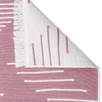 Eko Halı Arya AR 15 Pink Yıkanabilir Çift Taraflı Modern Desenli Dokuma Kilim