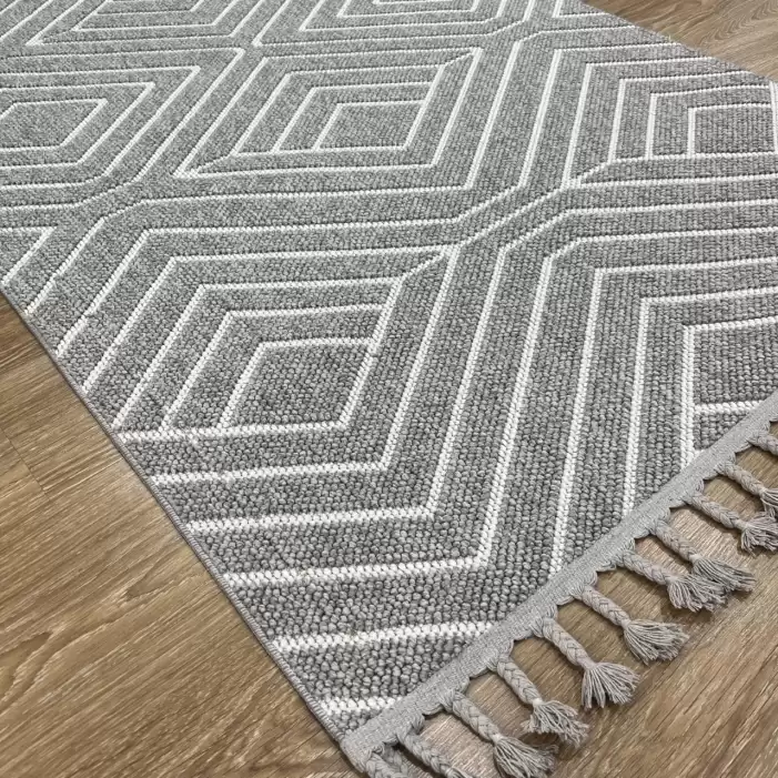 Hoom Rugs Carina 8360 G Beyaz Gri İskandinav Modern Halı