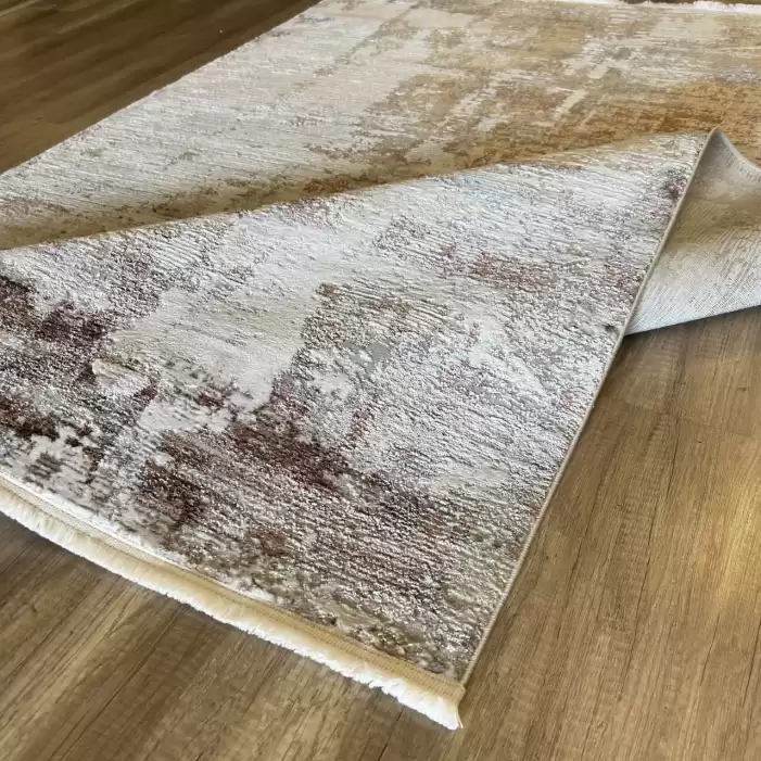 Hoom Rugs Carino EN07 Krem Yüksek Kalite Modern Saçaklı Vizon Bej Salon Halısı