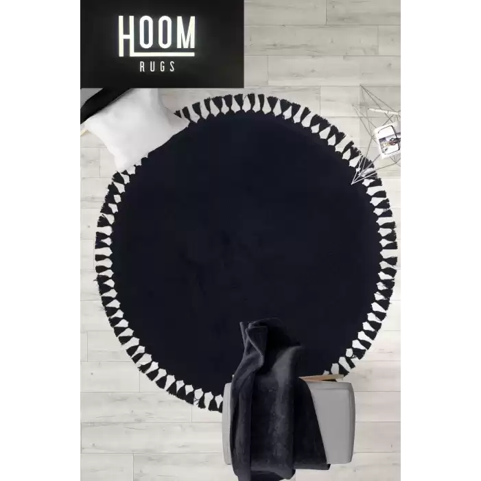 Hoom Rugs Tğr Cool Siyah Peluş Yıkanabilir Halı