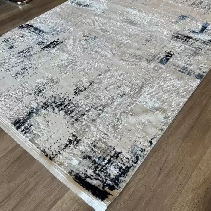 İpek Halı Sihir 17353 Beyaz Mavi Modern Salon Halısı