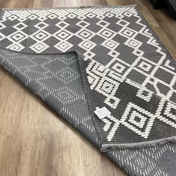 Bahariye Halı Lena 8733X Gri Krem Dekoratif Halı
