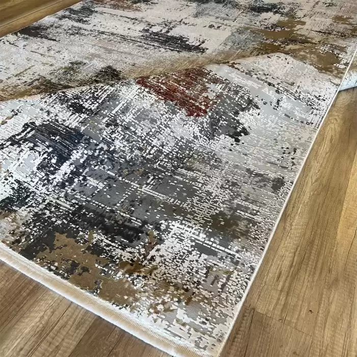 Hoom Rugs Exclusive Miami 60546/112 Krem Antrasit Modern Salon Halısı