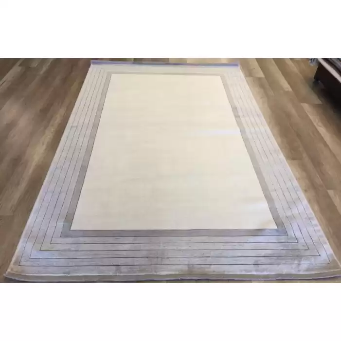 Hoom Rugs Rome 8733 Gri Krem Çerçeveli Modern Salon Halısı
