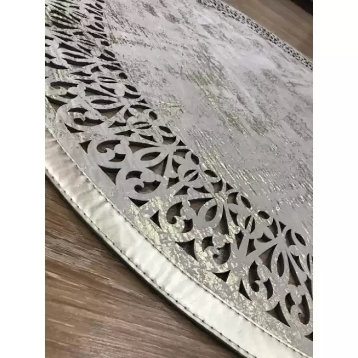 Hoom Rugs Deri Halı Gold Daire Dekoratif Deri Halı