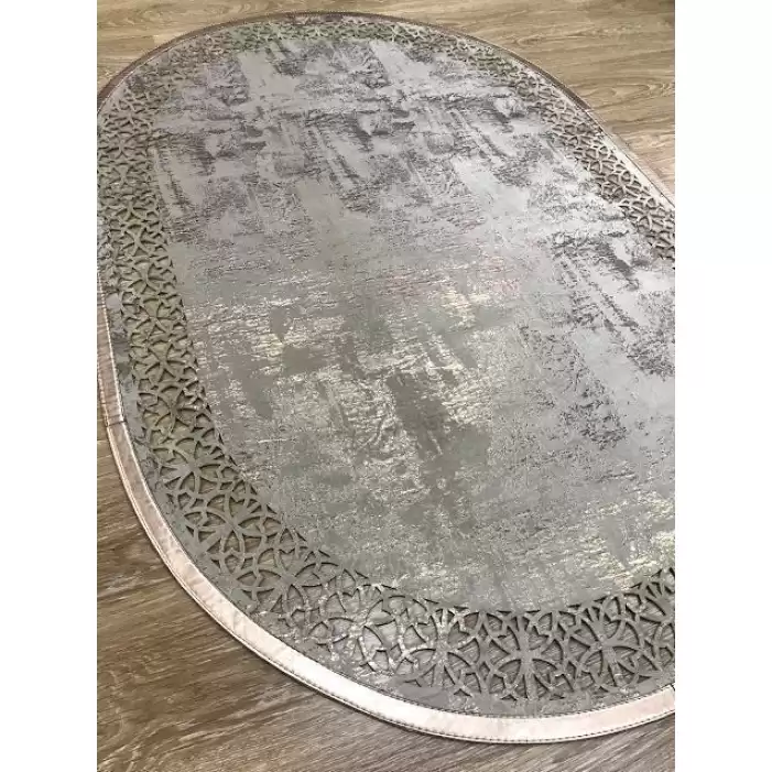 Hoom Rugs Deri Halı Gold Oval Dekoratif Deri Halı