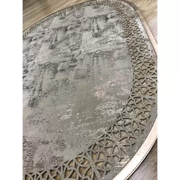 Hoom Rugs Deri Halı Gold Oval Dekoratif Deri Halı