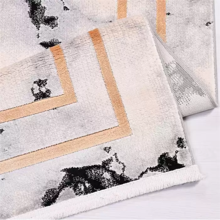 İpek Halı Erva 18113 Gri Çerçeveli Modern Salon Halı