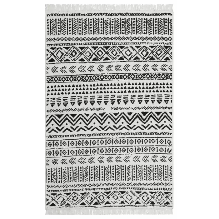Eko Halı Arya AR 03 Black Yıkanabilir Pamuk Çift Taraflı Kilim