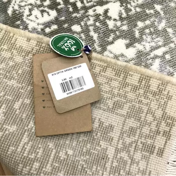 Eko Heritage 615 Optic Green Modern Özel Tezgah Halısı