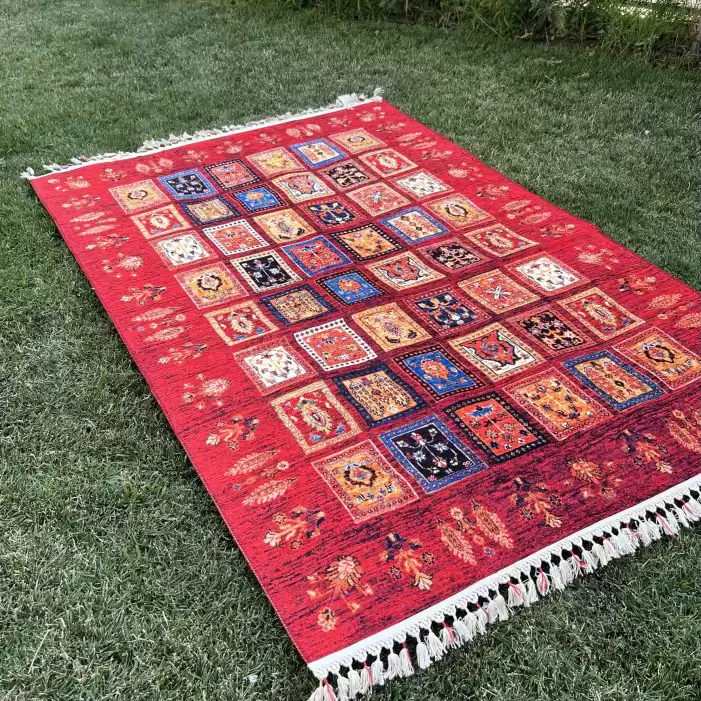 Tuğra Halı Şal 10650 Fırsat Etnik Desenli Modern Kilim