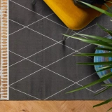 Eko Halı Urban URB 02 Black Grey Etnik Desenlere Sahip Hav Toz Vermez Yumuşak Dokulu Modern Halı