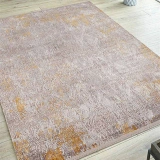 Sanat Halı Doku 1083 Gri Hardal Modern Salon Halısı