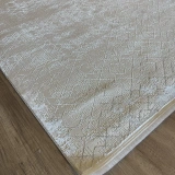 İpek Halı Sihir 17300 Beyaz Krem Modern Salon Halısı