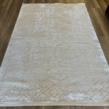 İpek Halı Sihir 17300 Beyaz Krem Modern Salon Halısı