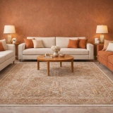 Eko Halı Sofia SOF 01 Cream Gold Uşak Motifli Renkli Makine Halısı