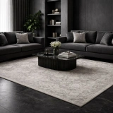 Eko Halı Shıraz SHR 01 Grey Vintage Tarzlı Yumuşak Dokulu Modern Makine Halısı