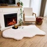 Apex Palma Krem Peluş Post Şekilli Halı