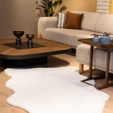 Apex Palma Krem Peluş Post Şekilli Halı