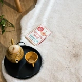 Apex Palma Krem Peluş Post Şekilli Halı