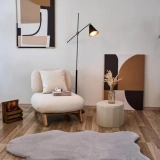 Apex Palma Gri Peluş Post Şekilli Halı