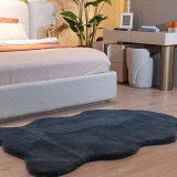 Apex Palma Antrasit Peluş Post Şekilli Halı