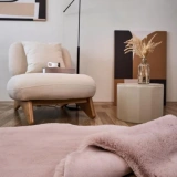 Apex Palma Pudra Peluş Post Şekilli Halı