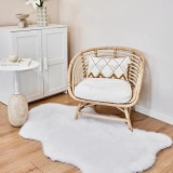 Apex Reiki Beyaz Peluş Post Şekilli Halı