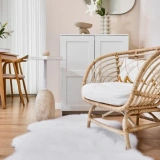 Apex Reiki Beyaz Peluş Post Şekilli Halı