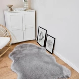 Apex Reiki Gri Peluş Post Şekilli Halı