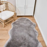 Apex Reiki Gri Peluş Post Şekilli Halı