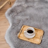 Apex Reiki Gri Peluş Post Şekilli Halı