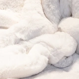 Apex Polo 8701 Krem Peluş Düz Şekilli Halı