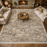 Luxess Halı Roma 1129 Gri Krem Modern Salon Halısı