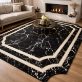 Bahariye Halı Deep 6088 X Siyah Modern Salon Halısı