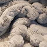 Apex Halı Linio 8055 Gri Peluş Kaymaz Taban Dekoratif Halı