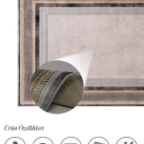 Hoom Rugs Natural 1705 Gri Sarı Klasik Salon Halısı