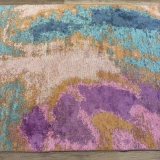 Hoom Rugs Arkaik PLZ 01 Eflatun Etnik Renkli Vintage Makine Halısı