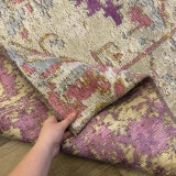 Hoom Rugs Arkaik PLZ 04 Eflatun Etnik Renkli Vintage Makine Halısı