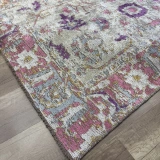Hoom Rugs Arkaik PLZ 04 Eflatun Etnik Renkli Vintage Makine Halısı