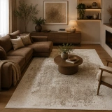 Hoom Rugs Sembol 2909 Bej Akrilik Dayanıklı Makine Halısı